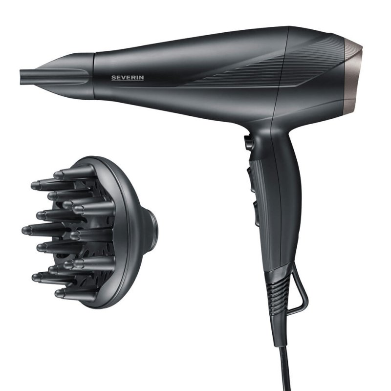 SEVERIN hair dryer HT 0167, black/silver, 1950-2300 watt, ion function